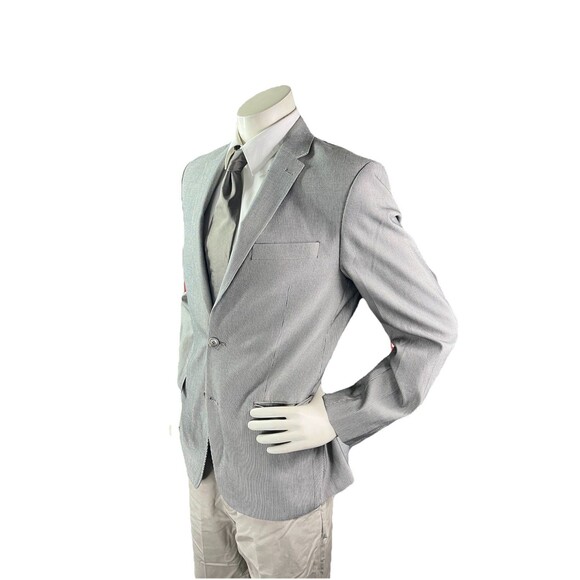 John Varvatos Blazer Jacket Mens 40R Gray Striped Cotton Lined Sport Coat NWOT - Picture 4 of 13
